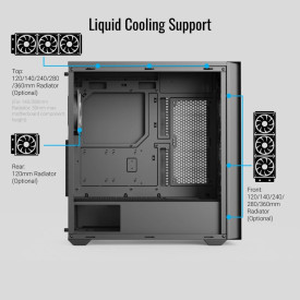 Кутия за компютър AeroCool Case ATX - D502A Black, Addressable RGB
