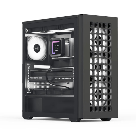 Кутия за компютър AeroCool Case ATX - D502A Black, Addressable RGB