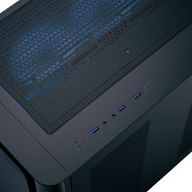 Кутия за компютър AeroCool P500C, Mid-Tower, Dual Chamber, 4 ARGB, ATX, Micro-ATX, Mini-ITX, Black