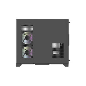 Кутия за компютър Aigo MATX FT418, 6 x 120 mm ARGB fans, Transparent side panel, Black