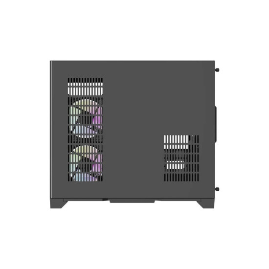 Кутия за компютър Aigo MATX FT418, 6 x 120 mm ARGB fans, Transparent side panel, Black