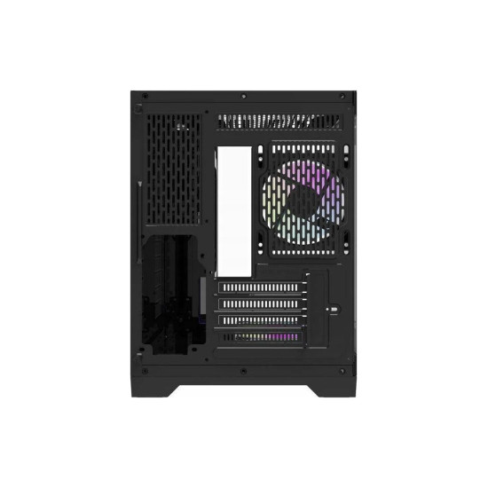 Кутия за компютър Aigo MATX FT418, 6 x 120 mm ARGB fans, Transparent side panel, Black