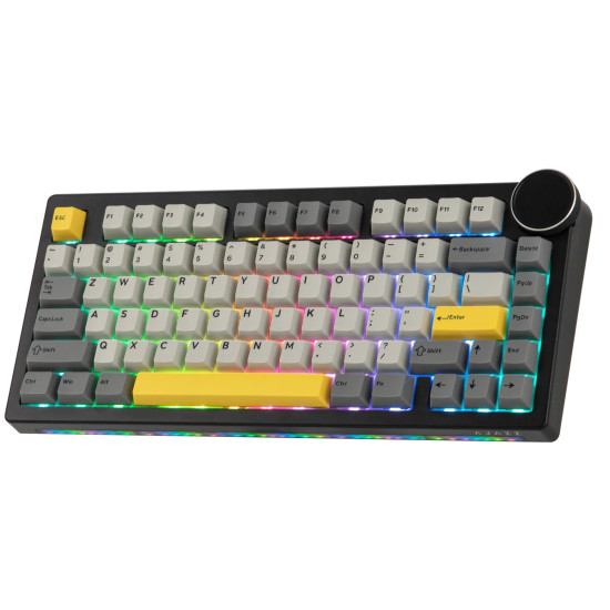 Клавиатура Ajazz Gaming Mechanical Keyboard AK820 V2 - Arctic Isle Magnetic Switch [Linear] (English US), Black, Gray, Yellow