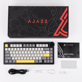 Клавиатура Ajazz Gaming Mechanical Keyboard AK820 V2 - Arctic Isle Magnetic Switch [Linear] (English US), Black, Gray, Yellow