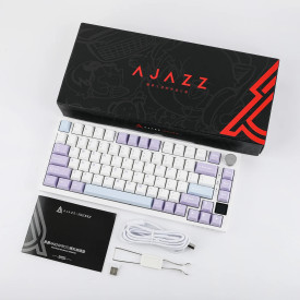 Безжична клавиатура Ajazz Wireless Gaming Mechanical Keyboard AK820 PRO - Flying Fish [Linear] (English US), Purple