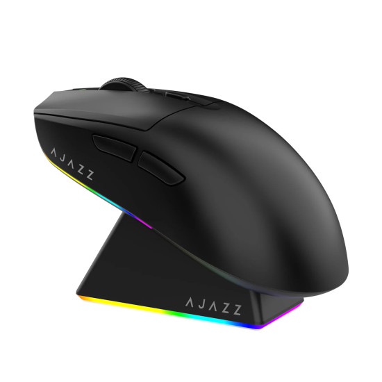 Безжична мишка Ajazz AJ139 V2 MC - Wireless Gaming Mouse - 1K, Magnetic Charging Dock, Black
