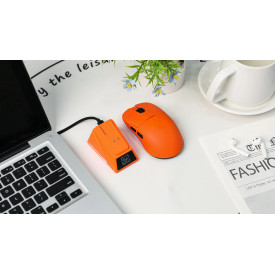 Безжична мишка Ajazz AJ159 PRO - Wireless Gaming Mouse - 8K, Magnetic Charging Dock, White