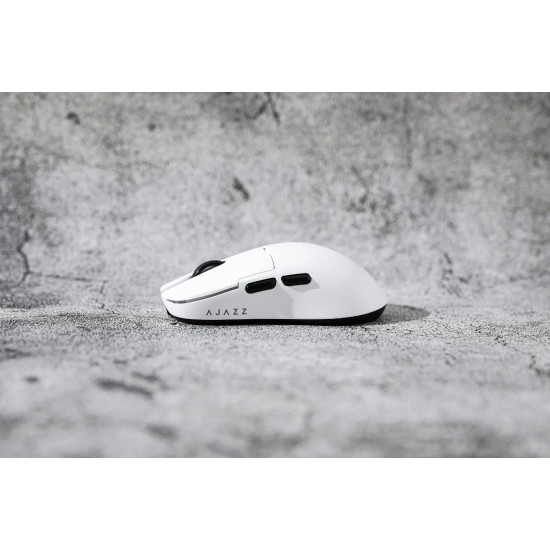 Безжична мишка Ajazz AJ159 PRO - Wireless Gaming Mouse - 8K, Magnetic Charging Dock, White