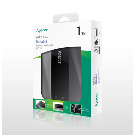 Външен хард диск Apacer AC533 1TB USB 3.2 Gen 1, Black