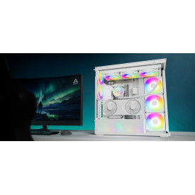 Кутия за компютър ARCTIC Xtender VG, E-ATX, Mid-Tower, Dual Chamber, 5 ARGB, White