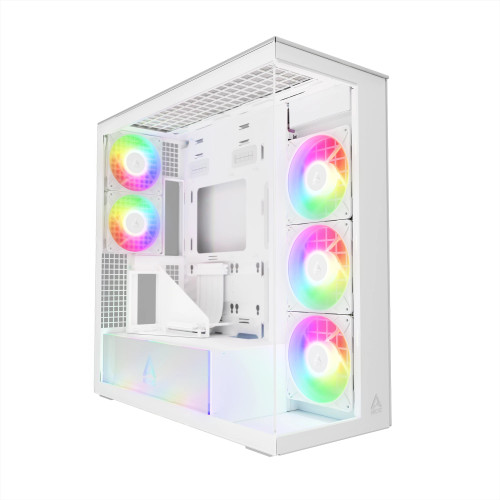 Кутия за компютър ARCTIC Xtender VG, E-ATX, Mid-Tower, Dual Chamber, 5 ARGB, White