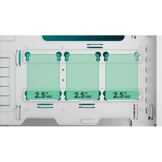 Кутия за компютър ARCTIC Xtender VG, E-ATX, Mid-Tower, Dual Chamber, 5 ARGB, White