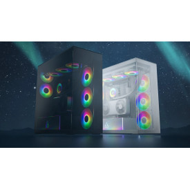 Кутия за компютър ARCTIC Xtender VG, E-ATX, Mid-Tower, Dual Chamber, 5 ARGB, White