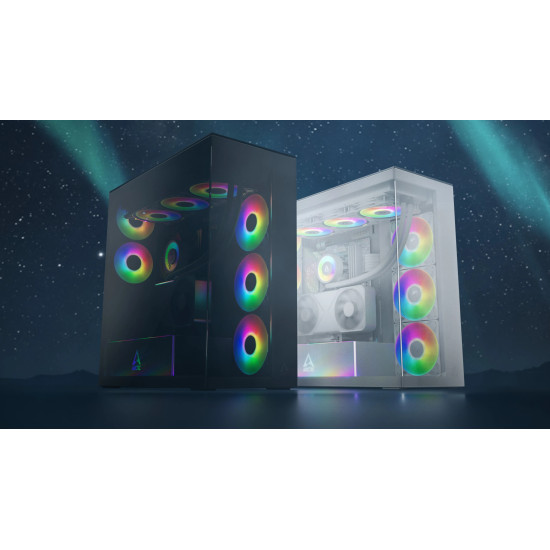 Кутия за компютър ARCTIC Xtender VG, E-ATX, Mid-Tower, Dual Chamber, 5 ARGB, White