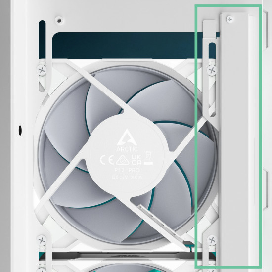 Кутия за компютър ARCTIC Xtender VG, E-ATX, Mid-Tower, Dual Chamber, 5 ARGB, White