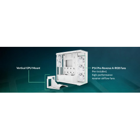 Кутия за компютър ARCTIC Xtender VG, E-ATX, Mid-Tower, Dual Chamber, 5 ARGB, White