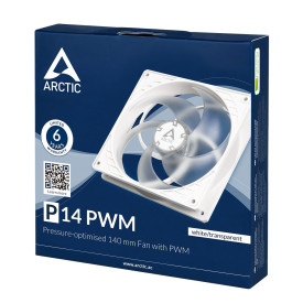 Вентилатор Arctic Fan 140mm P14 PWM (White/Transparent) - 200-1700rpm