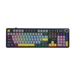 Безжична клавиатура Aula Wireless Gaming Mechanical Keyboard F108 PRO - Volcanic Switch [Linear] (English US), Black, Gray