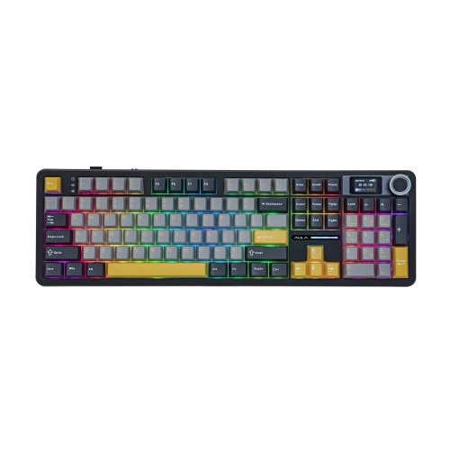 Безжична клавиатура Aula Wireless Gaming Mechanical Keyboard F108 PRO - Volcanic Switch [Linear] (English US), Black, Gray