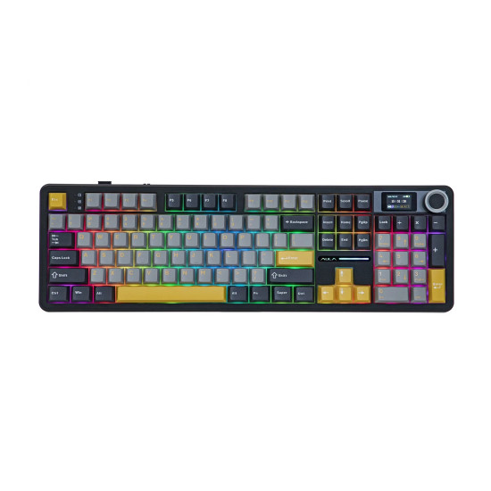 Безжична клавиатура Aula Wireless Gaming Mechanical Keyboard F108 PRO - Volcanic Switch [Linear] (English US), Black, Gray