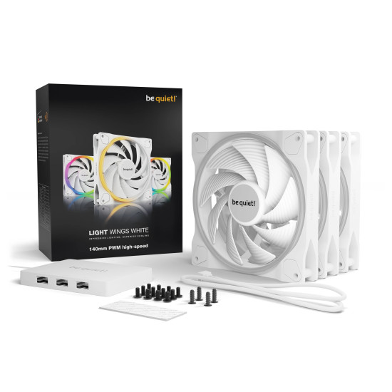 Комплект вентилатори be quiet! Fan Pack 3-in-1 3 x 140mm - LIGHT WINGS White 140mm PWM high-speed Triple-Pack