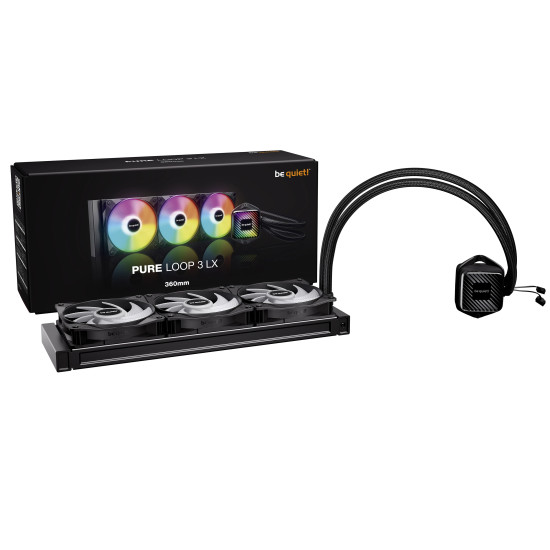 Водно охлаждане be quiet! Pure Loop 3 LX 360mm, ARGB, AIO, 3 x 120mm PWM fans, Silent pump, Black