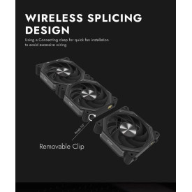 Комплект вентилатори DarkFlash INF34 Fan Pack 3in1, 3x120mm, Daisy-Chain, Addressable RGB, Black
