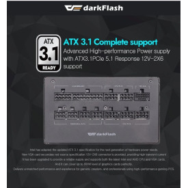 Захранване DarkFlash ATX-31 1050W Gold, Full Modular, PCIe 5.1, PMT1050-A3