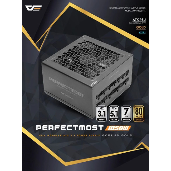 Захранване DarkFlash ATX-31 1050W Gold, Full Modular, PCIe 5.1, PMT1050-A3