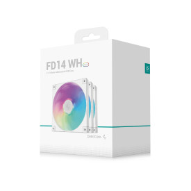 Комплект вентилатори DeepCool Fan Pack 3-in-1 3x140mm - FD14 White, Addressable RGB