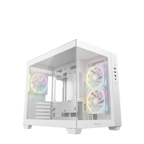 Кутия за компютър DeepCool Case mATX - CG330 3F WH - 3 ARGB Fans