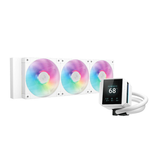 Водно охлаждане DeepCool Water Cooling MYSTIQUE 360 ARGB WH - LCD Screen
