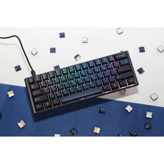 Клавиатура Ducky One 3 Pro Mini Nazca Line 8K, RGB, Cherry MX2A RGB Speed Silver, Black