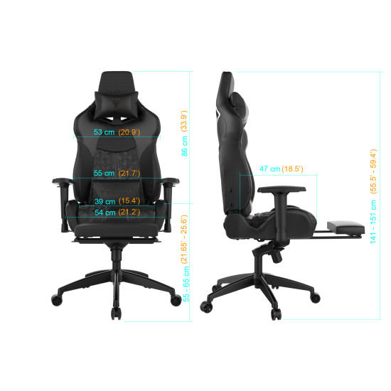 Геймърски стол Gamdias Gaming Chair - ACHILLES P1-L RGB Black/Red