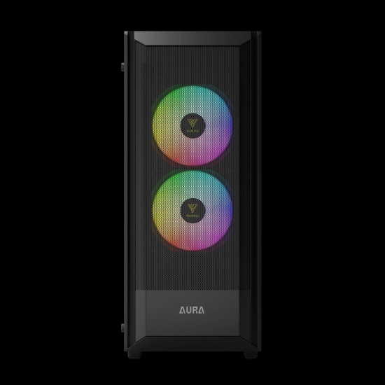 Кутия за компютър GAMDIAS AURA GC6 ELITE ARGB, Mid-Tower, Fine Mesh, 3 ARGB Fans