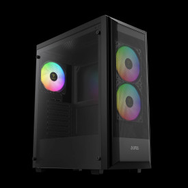 Кутия за компютър GAMDIAS AURA GC6 ELITE ARGB, Mid-Tower, Fine Mesh, 3 ARGB Fans