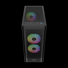 Кутия за компютър GAMDIAS AURA GC6 ELITE ARGB, Mid-Tower, Fine Mesh, 3 ARGB Fans