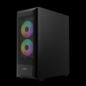 Кутия за компютър GAMDIAS AURA GC6 ELITE ARGB, Mid-Tower, Fine Mesh, 3 ARGB Fans