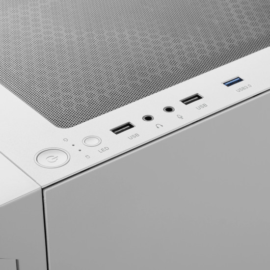 Кутия за компютър Gamdias Case ATX - TALOS E3 MESH White - aRGB, Tempered Glass
