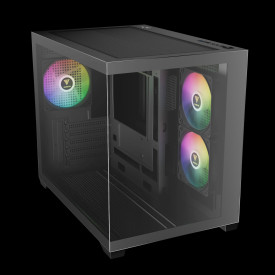 Кутия за компютър Gamdias Case mATX - AURA GC10M - 3 x 120 mm A-RGB, Tempered Glass