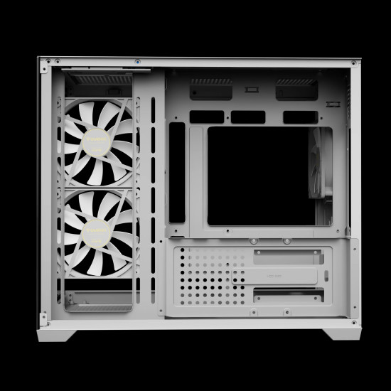 Кутия за компютър Gamdias Aura GC10M V2 WH ARGB, Tempered Glass, White