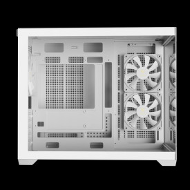 Кутия за компютър Gamdias Aura GC10M V2 WH ARGB, Tempered Glass, White