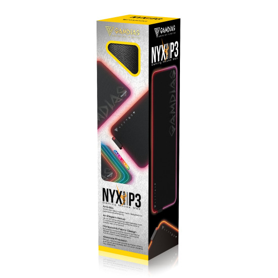 Подложка за мишка Gamdias Mouse pad - NYX P3 Multi Color - RGB, USB