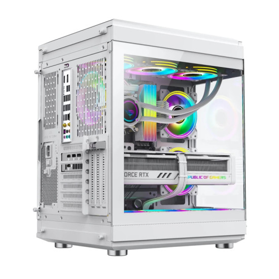 Кутия за компютър Gamemax Case ATX - HYPE White - Addressable RGB