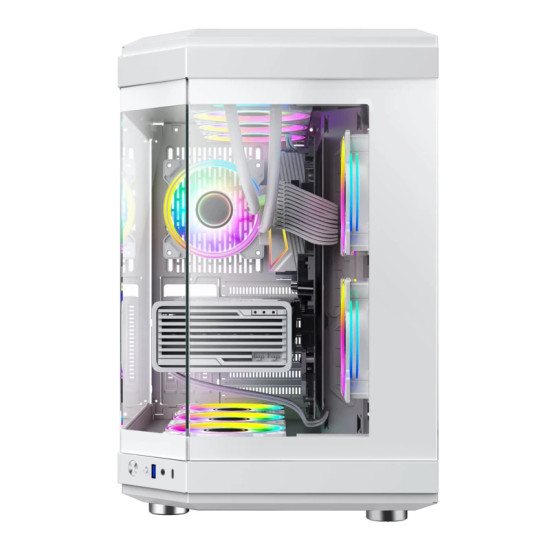 Кутия за компютър Gamemax Case ATX - HYPE White - Addressable RGB