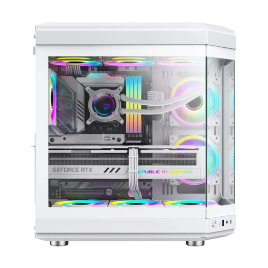 Кутия за компютър Gamemax Case ATX - HYPE White - Addressable RGB