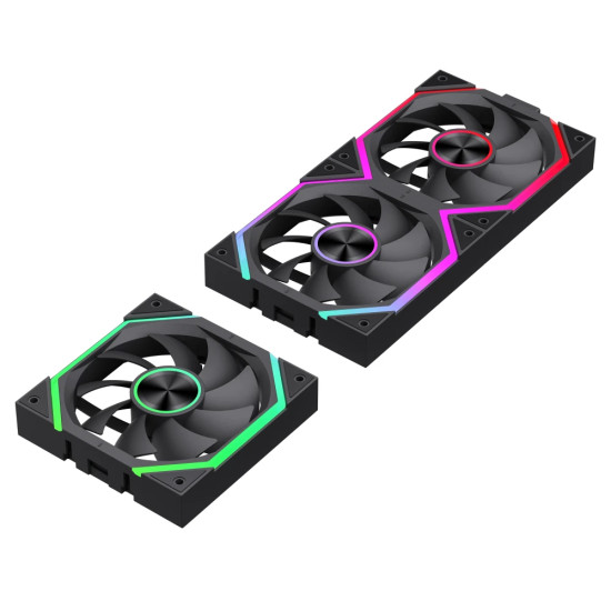 Комплект вентилатори Gamemax Fan Pack 3-in-1 3x120mm - FN12A-N2 WL - Daisy-Chain, A-RGB