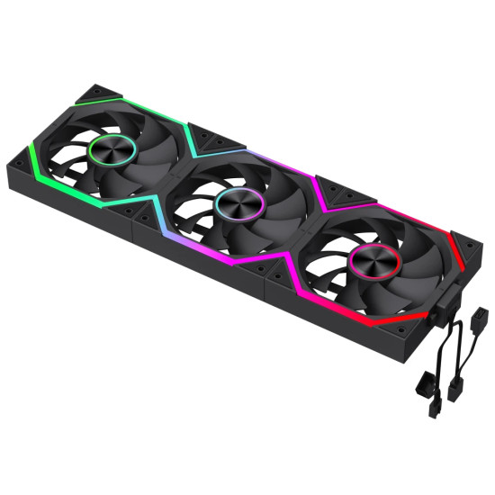 Комплект вентилатори Gamemax Fan Pack 3-in-1 3x120mm - FN12A-N2 WL - Daisy-Chain, A-RGB