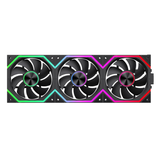 Комплект вентилатори Gamemax Fan Pack 3-in-1 3x120mm - FN12A-N2 WL - Daisy-Chain, A-RGB