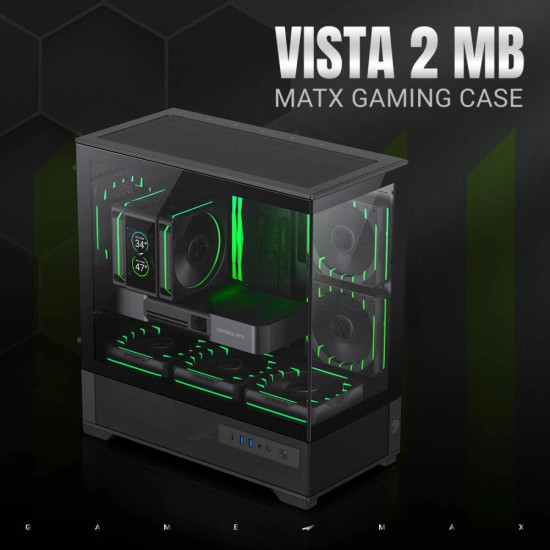Кутия за компютър Gamemax Case EATX - Vista 2 MB - 3 x 120 mm Addressable RGB